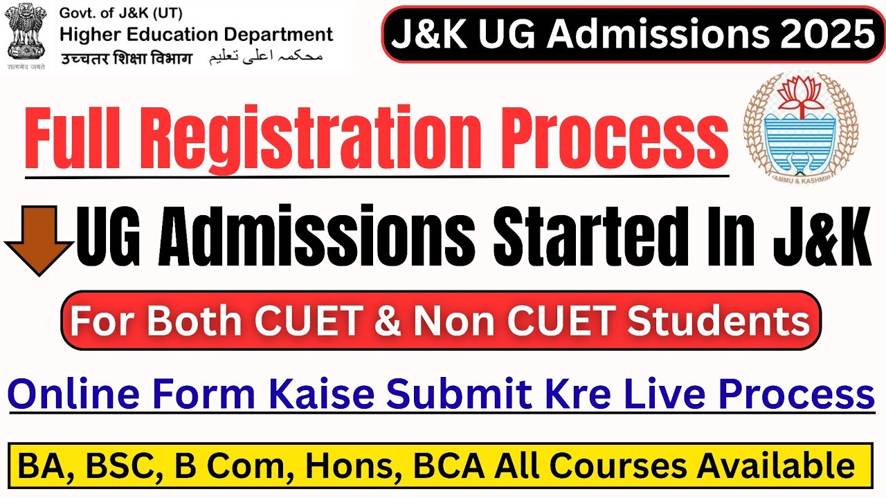 UG Admissions In J&K 2025 Started How To Fill Online Admission Form ...