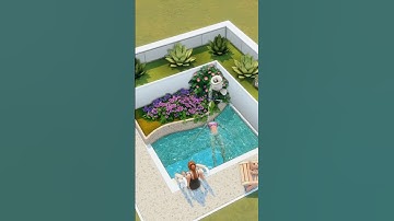 I built small POOL with landscaping tips #sims4pool #sims4ideas