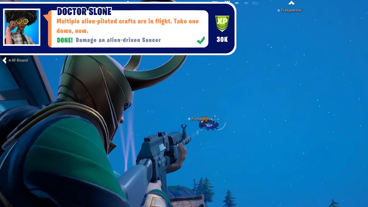 Damage an Alien-Driven Saucer! Locations in Fortnite! - Legendary Challenges Week 6