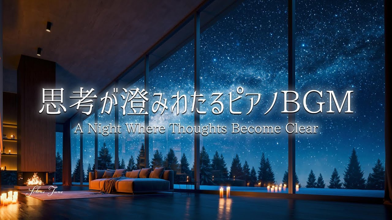 【ピアノBGM】心のざわめきが静まり、深く澄みわたる静寂の夜｜リラックス・勉強・読書用