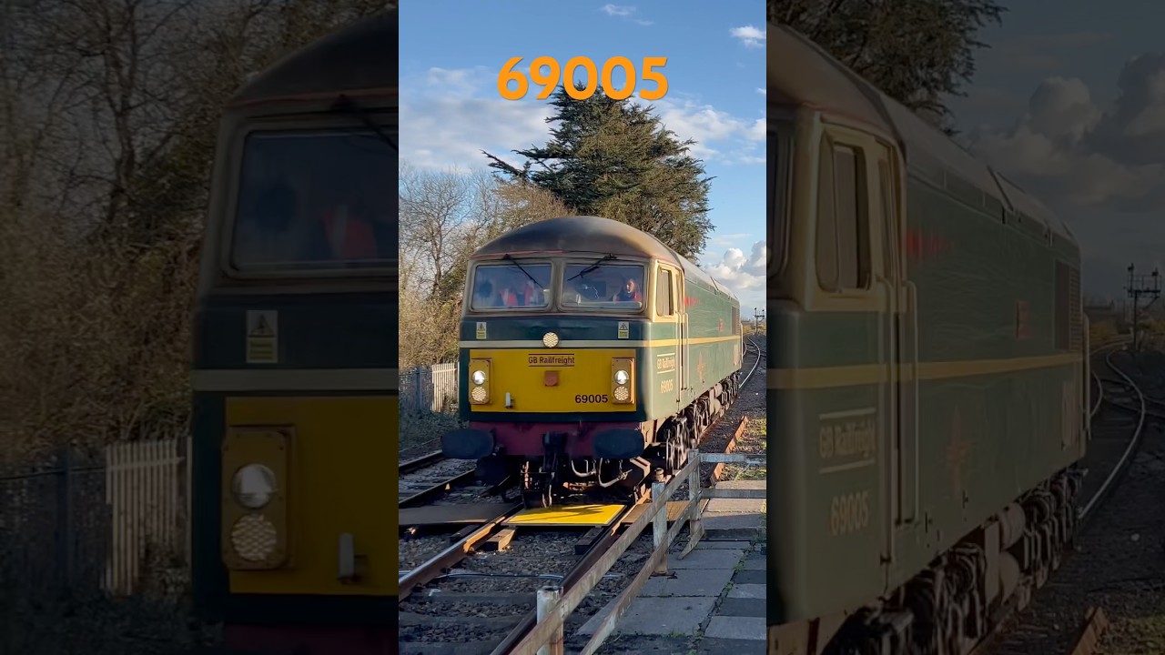 69005 in BR green absolutely thundering through Par station 