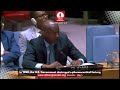 الوزير المفوض  ببعثة السودان لدى الأمم المتحدة، السفير عمار محمود خلال كلمة السودان أمام مجلس الأمن