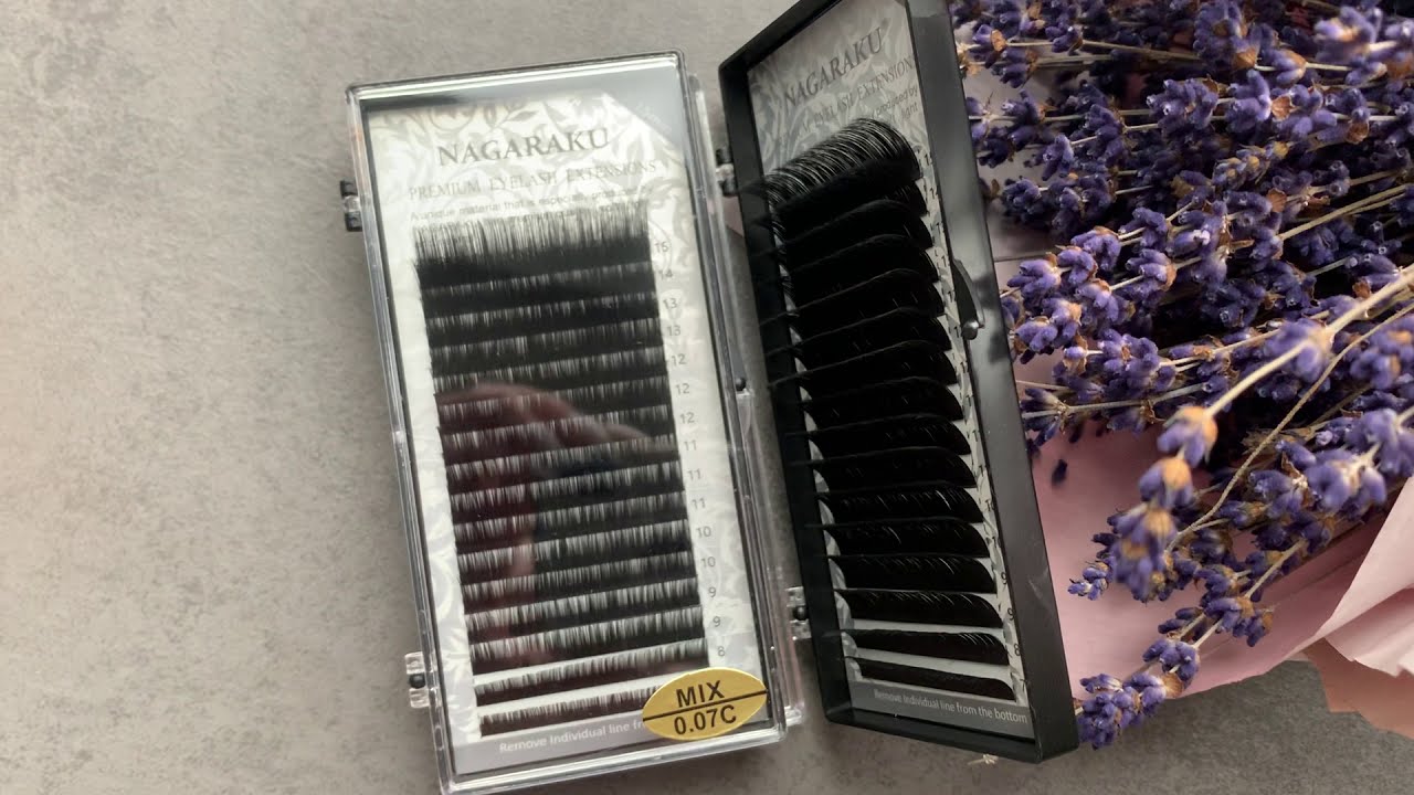 Ресницы Nagaraku Миксы на ленте изгиб С, толщина 0.07