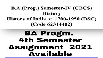 BA (p) Solved assignment of History of India || History of India 4th solved assignment i BA program