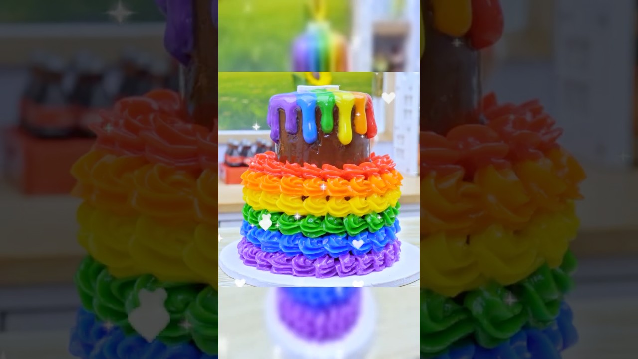 Mini Rainbow Cake That Melts Hearts! 😍🌈 ASMR Cakes 