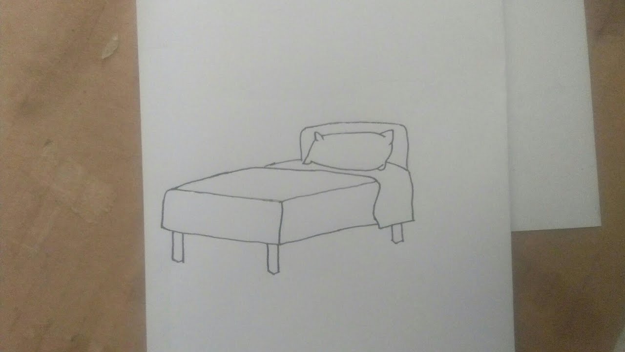 Vẽ cái giường ngủ bằng bút chì đơn giản - YouTube