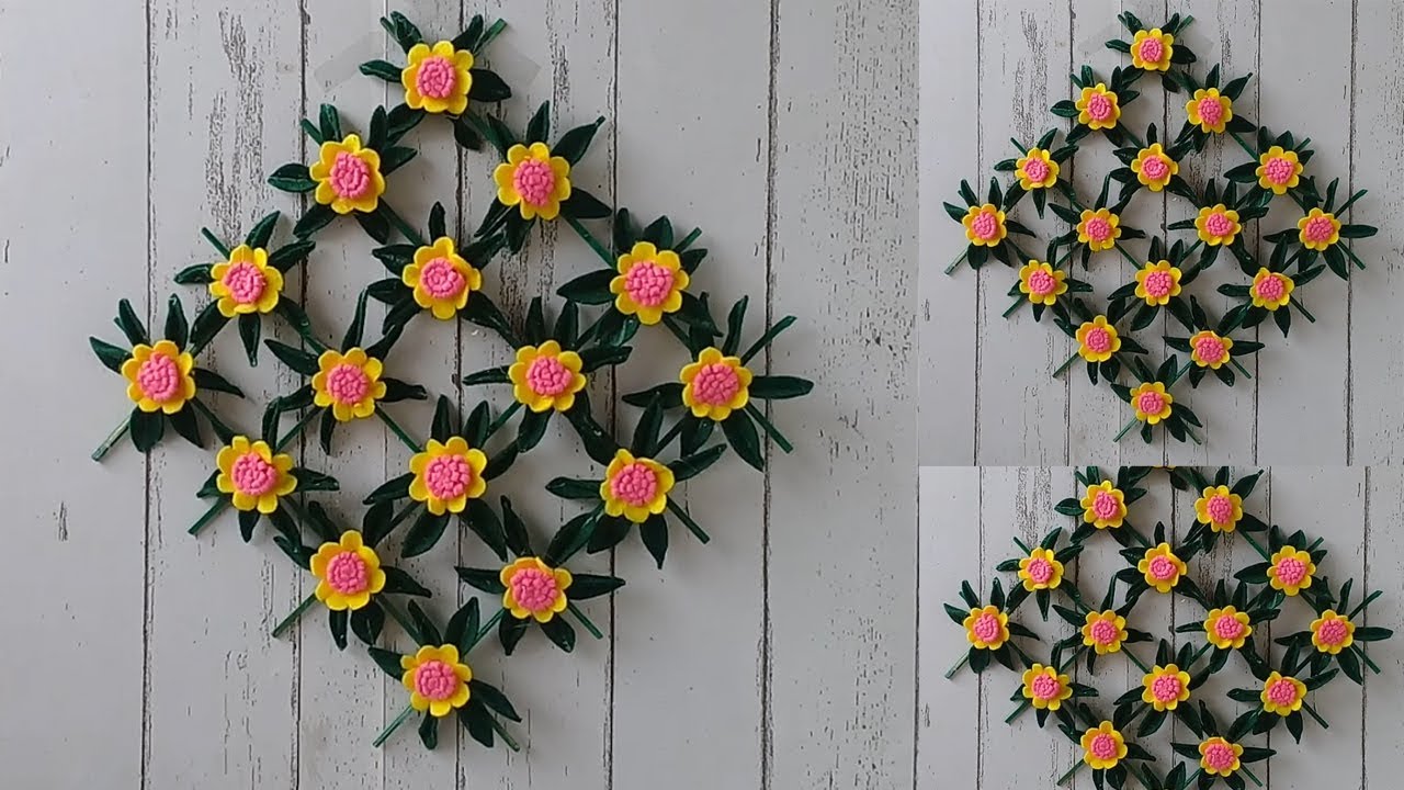 Cara Membuat Hiasan  Dinding  Bunga  dari  Tusuk Sate dan Kain 