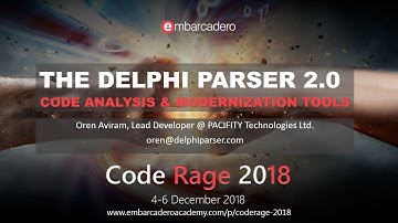 Delphi Parser Session on CodeRage 2018, 4-6 December
