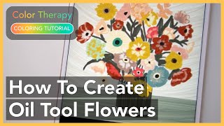 Coloring Tutorial: How to Create Abstract Oil Tool Flowers with Color Therapy App screenshot 3