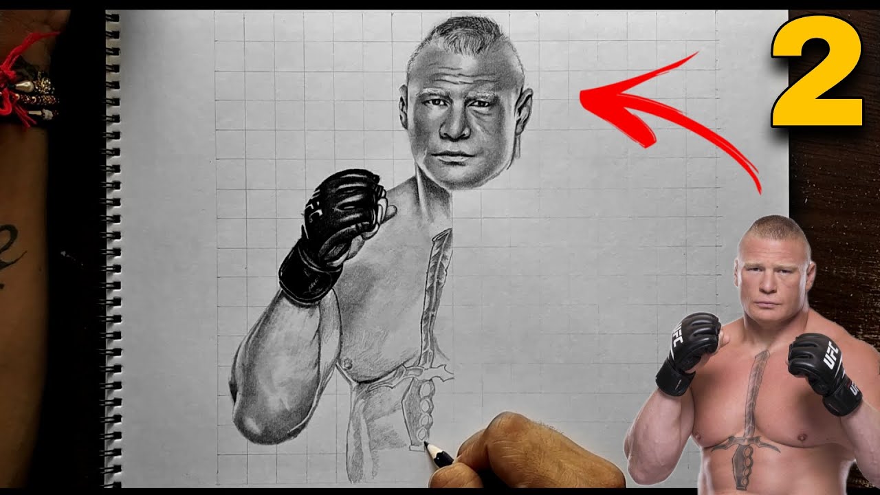 How To Draw WWE Brock Lesnar | Realtime Part 2 | Shwet Sketches