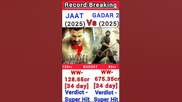 Jaat Vs Gadar 2 Box Office Collection | Jaat 34th day collection #shorts