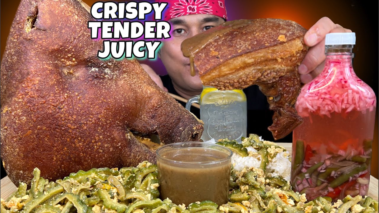 SUPER CRISPY ULO & GINISANG AMPALAYA MUKBANG PINOY MUKBANG