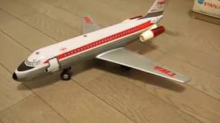 野村トーイ、電動走行 ブリキ製 TWA ダグラスDC-9 NOMURA Douglas DC-9