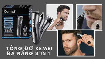 TÔNG ĐƠ KEMEI ĐA NĂNG 3 IN 1 ( Cắt Tóc  -Cạo Râu - Tỉa Lông Mũi )