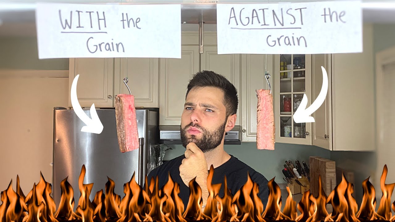 ⁣Should you really cut steaks AGAINST the grain? (Real fire pit) #shorts