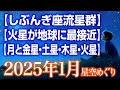 【しぶんぎ座流星群】 【火星が地球に最接近】【月と金星・土星・木星・火星】 2025年1月の星空めぐり〜Starry Sky Tour 2025 Jan
