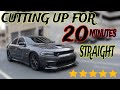 Cutting up for 20 minutes straight in my dodge charger rt