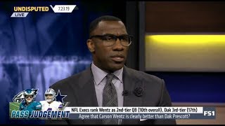 UNDISPUTED | Shannon DEBATE Agree that Carson Wentz is clearly better than Dak Prescott?