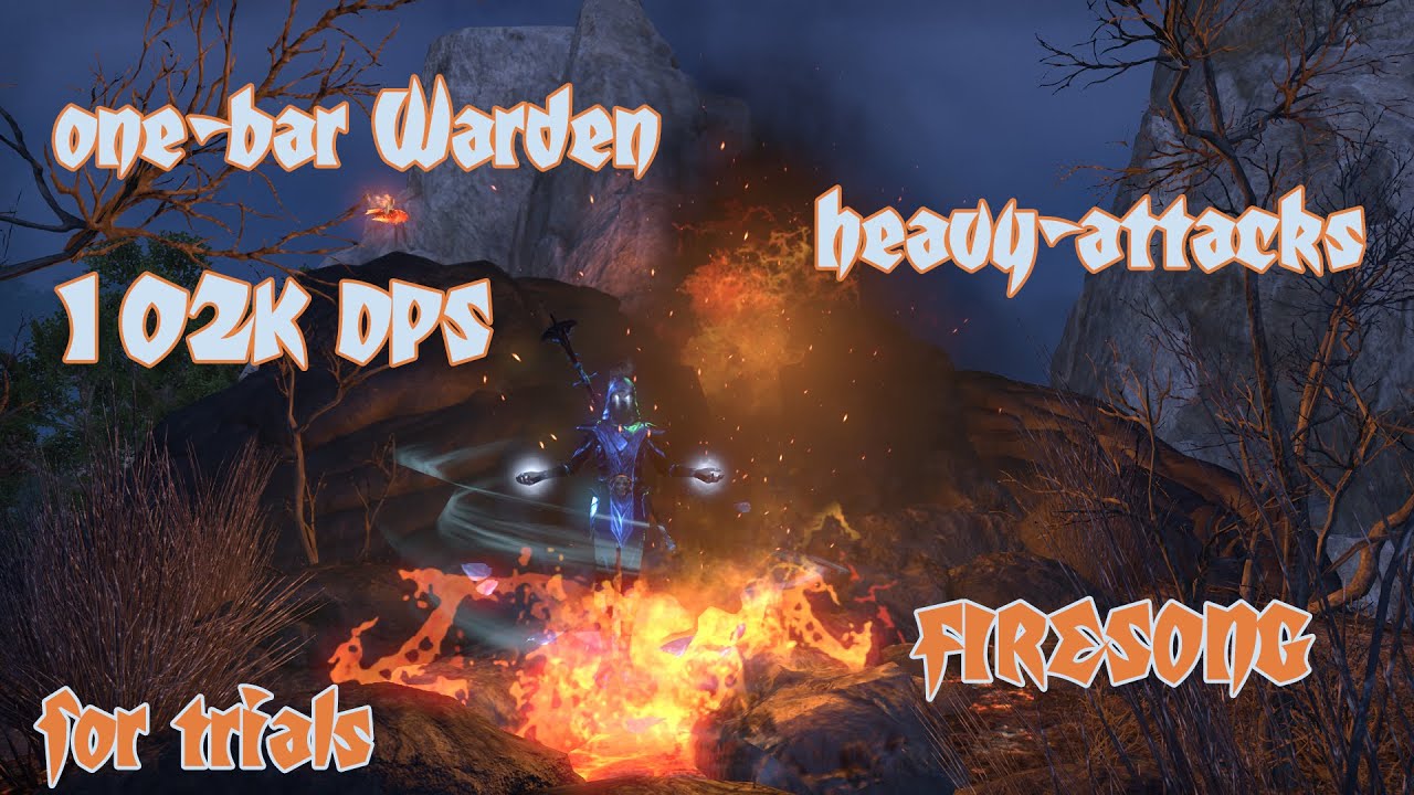 [ESO] Firesong - one-bar Warden heavy-attacks - 102K DPS