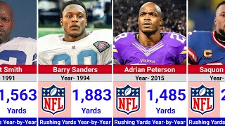 Every NFL Rushing Yards Leader Ever 1980-2025