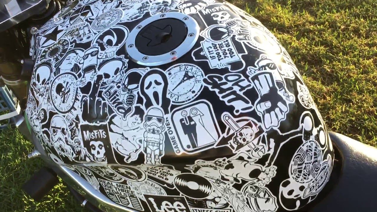 Sticker bomb bike tank YouTube