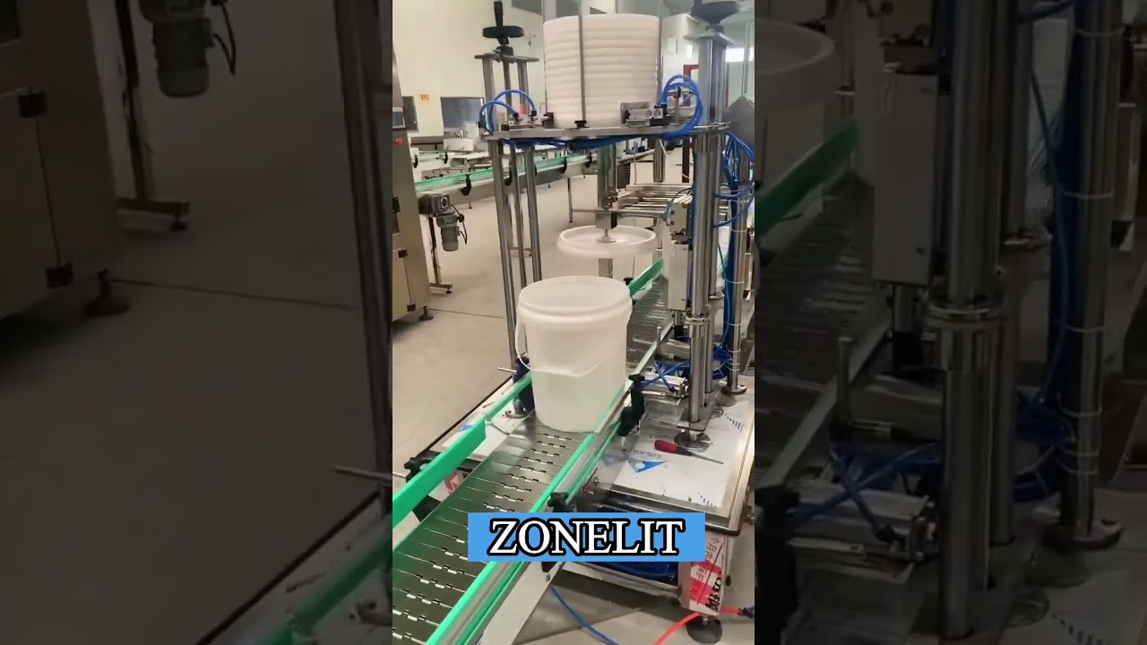 Automatic Bucket Cap Gripping and Pressing Machine