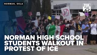 Norman High School students walk out to protest ICE during lunch hours