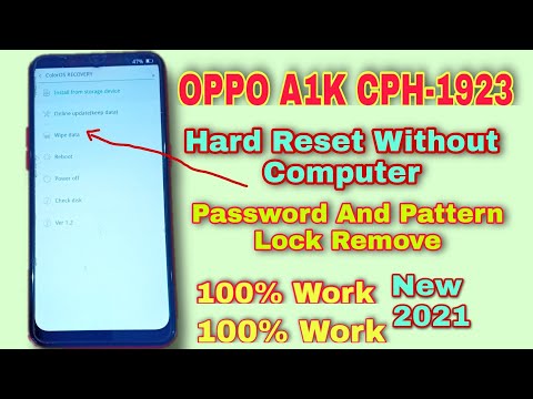 Oppo A1k cph 1923 Hard Reset/Remove Screen Lock Without Computer New Trick