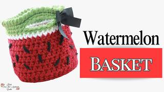 How to Embroider Watermelon Seeds on a Crochet Basket!