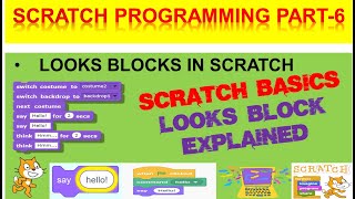 CLASS 6 | CH-6 | SCRATCH PROGRAMMING: INTRODUCTION | LOOKS BLOCK | Part 6