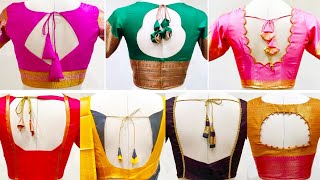 Silk Saree Blouse Back Neck Designs😍Pattu Blouse Neck Patterns