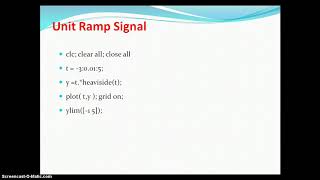 Matlab program for unit ramp