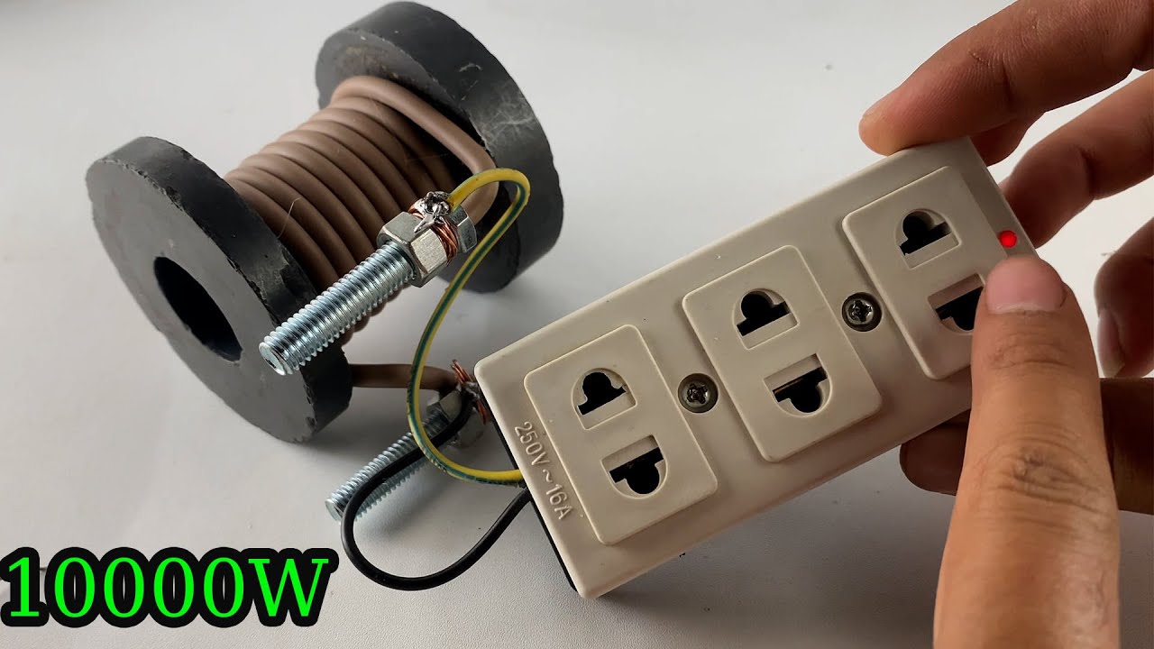 Awesome how to create 10000w free electricity energy with pvc copper wire use bolts