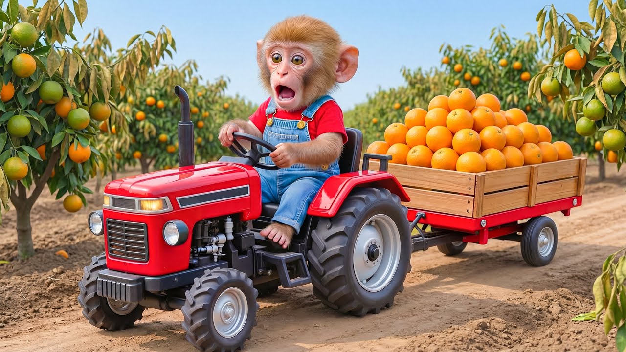 Monkey NaNa Goes to Harvest Oranges… 🍊😱 Discovers a Worm Invasion — His SMART Move Saves the Farm!