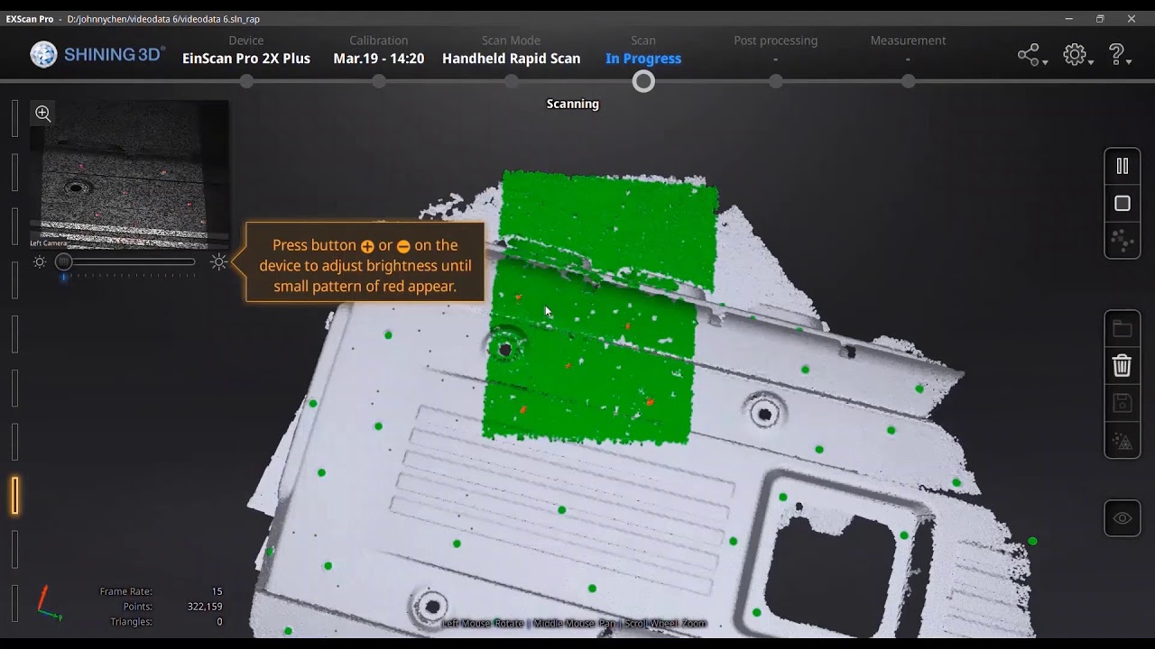 Scanner Alignment How to do manual alignment in EinScan hand held scan mode - YouTube