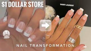 NAIL TRANSFORMATION USING $1 DOLLAR STORE NAILS | BEGINNER FRIENDLY NAIL TUTORIAL screenshot 5