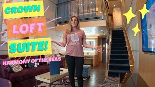Crown Loft Suite 1716 Full Tour with Kids Trundle Bed & Couch bed sleeping 4 on Harmony of the Seas
