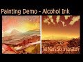 #4 Alcohol Ink Abstract/Landscape Painting Demo on tile - kristarobertsonart