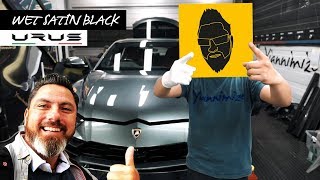 Nick Zammetis Lamborghini Urus Wrapped Wet Satin Black