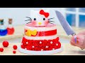 Satisfying miniature hello kitty cake decorating  best kitkat chocolate cake recipe by mini tasty