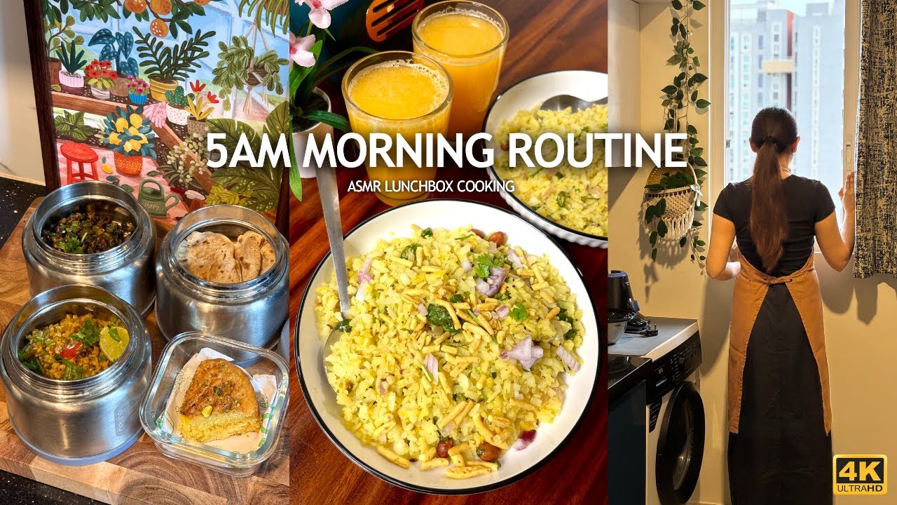 5 AM Morning Routine 🌅 Peaceful Start, Husband's Lunch Box | ASMR Aesthetic Vlog by Vaishnavi 🍱