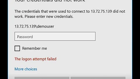 Azure Virtual machine The logon attempt failed