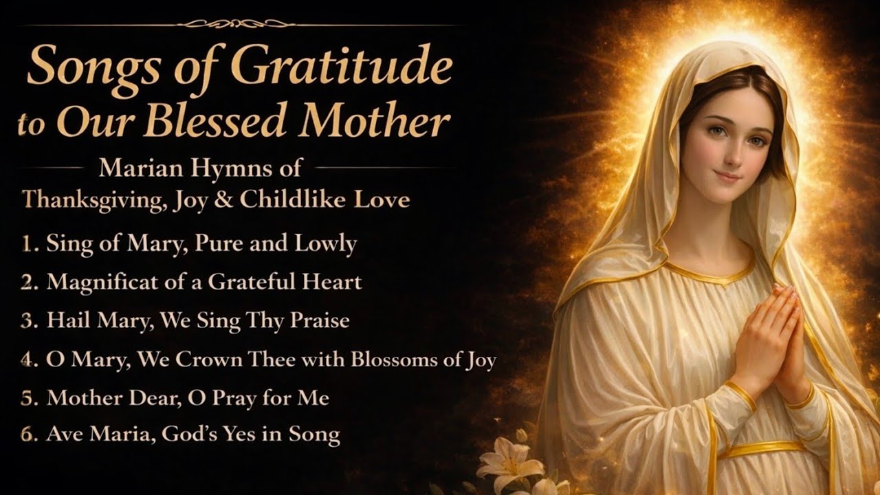 Песни благодарности Пресвятой Богородице, Марианские гимны благодарения, радость и детская любовь.