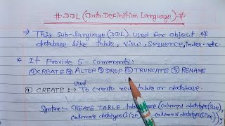 DDL Commands in SQL hindi | SQL commands #sql