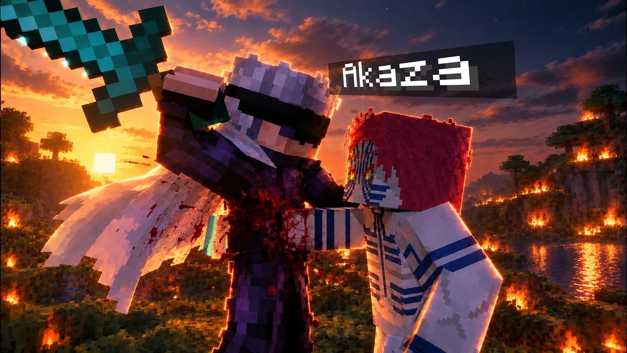 قتلت كل الاقمار السفليه وواجهت اكازا بالغلط 😭| demon slayer in minecraft