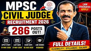 MPSC Civil Judge Recruitment 2026 🔥 286 Vacancy | Apply Online Started