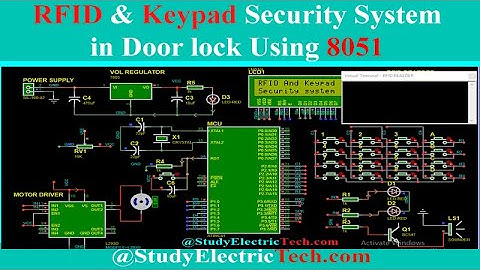 RFID And Keypad Security door lock Using 8051 Microcontroller - proteus
