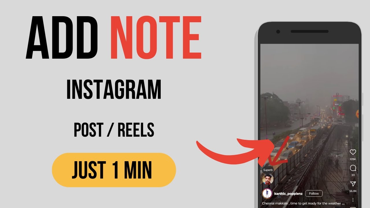 How To Add Note In An Instagram Post | How To Put Notes On Instagram Reels | Tamil | 2024