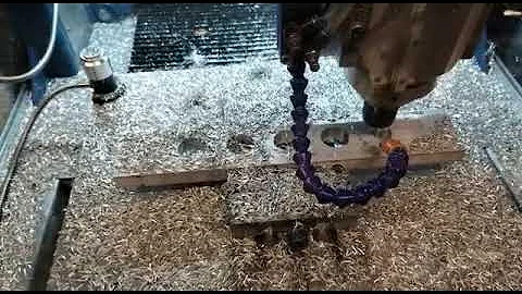 DIY welded frame fixed gantry router cutting aluminium