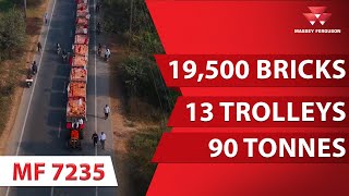 Massey Multi Trolley 19,500 Bricks Demo With Mf 7235 Di